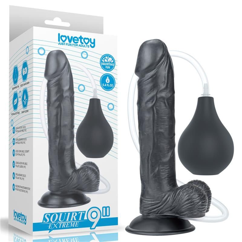 Lovetoy spritzender Dildo 10" (Schwarz)
