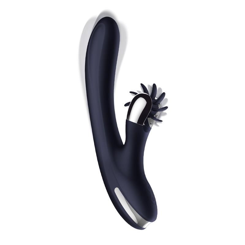 IntoYou Navyspace Vibrator mit rotierenden Zungen (Blau)