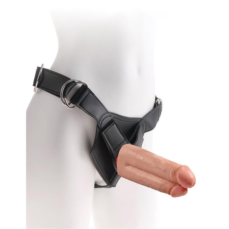 King Cock Strap-on Two Cocks One Hole 7" hautfarben