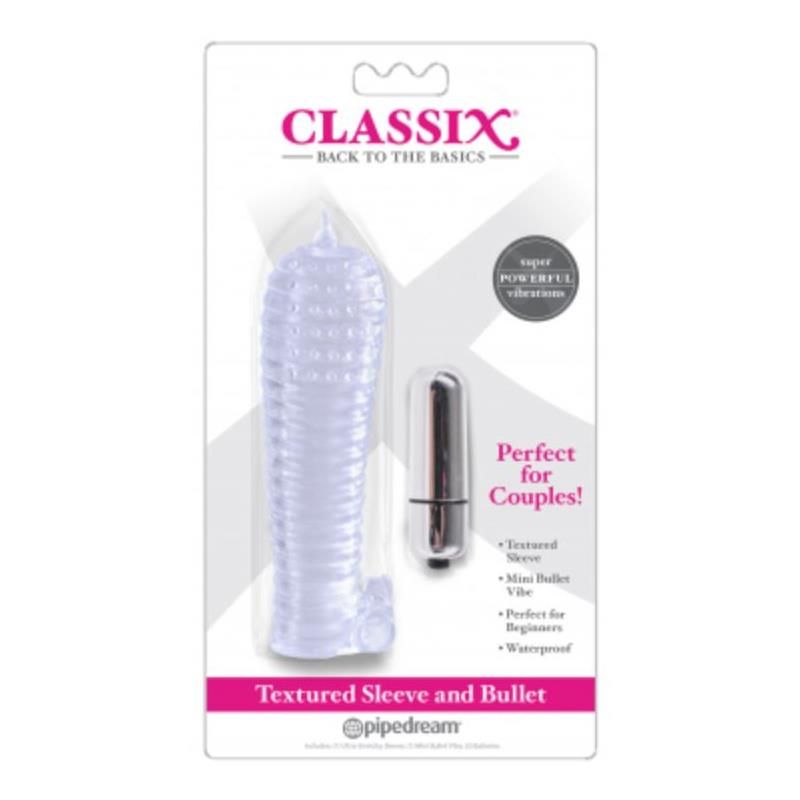 Classix Dua strukturierte Sleeve und Mini-Bullet transparent