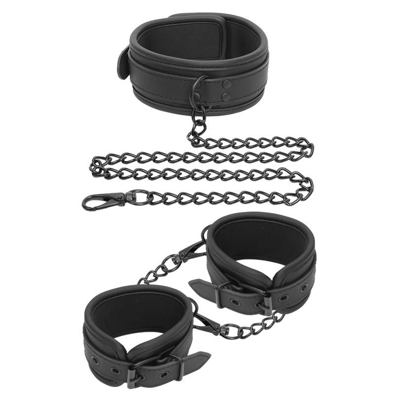 IntoYou Set Halsband und Handfesseln, Veganleder