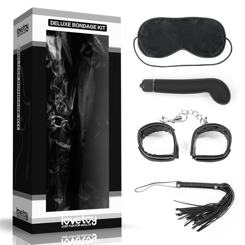 Lovetoy Bondage-Set Deluxe mit Vibrator (Schwarz)