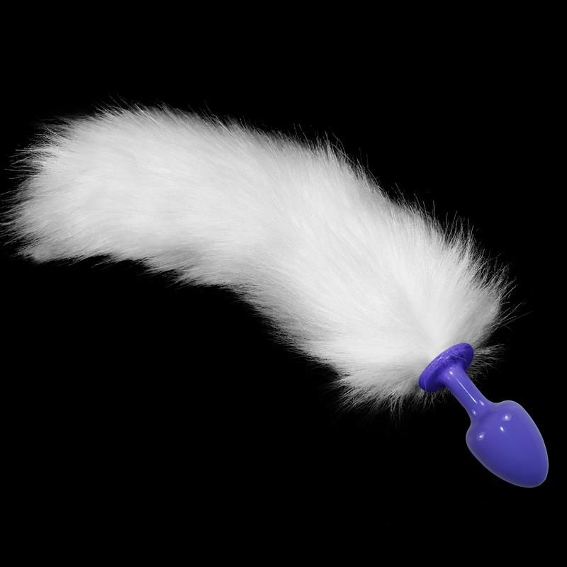 Lovetoy Metall-Analplug mit weißem Fuchsschwanz