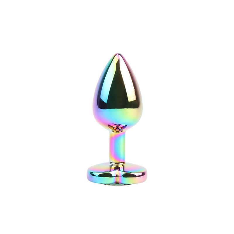 Chisa Rainbow Effect Metall-Analplug mit Herzjuwel