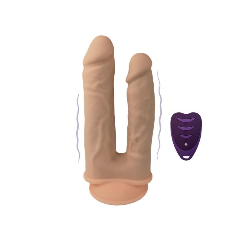 SilexD Dildo für Doppelpenetration, 2 Motoren, 10 Stufen mit Fernbedienung