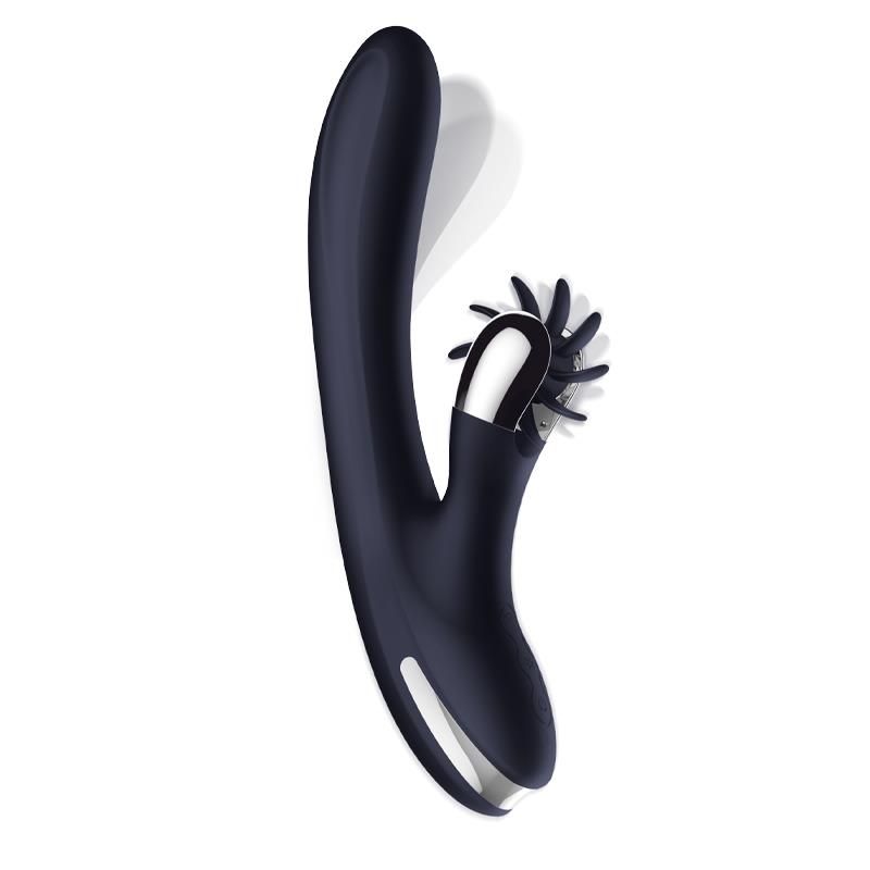 IntoYou Darkspace Vibrator mit rotierenden Zungen und Finger (Blau)
