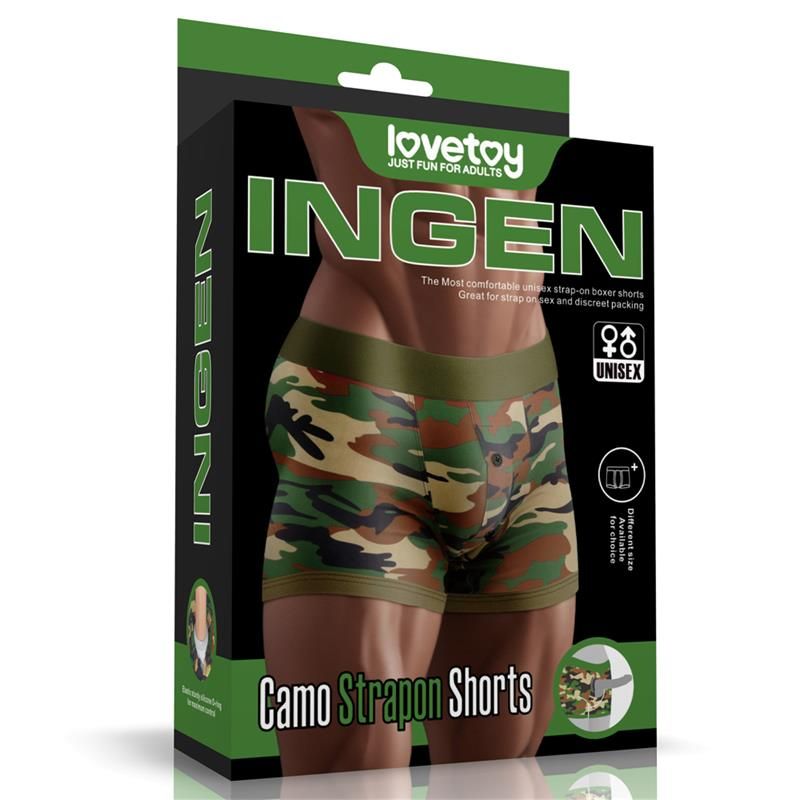 Lovetoy Strap-on-Shorts mit Camouflage-Print 28"-32"