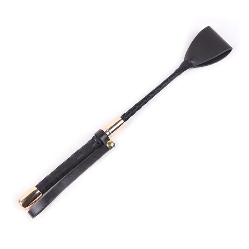 LateToBed klassische Reitgerte Schwarz und Gold 30 cm