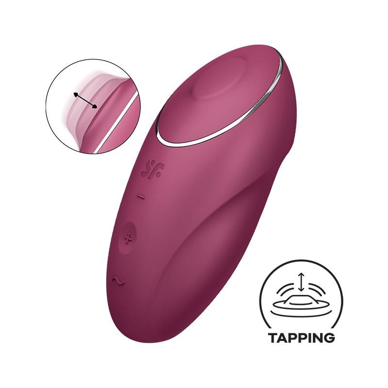 Satisfyer Tap and Climax 1 Vibrator mit Vibration und Tapping (Rot)