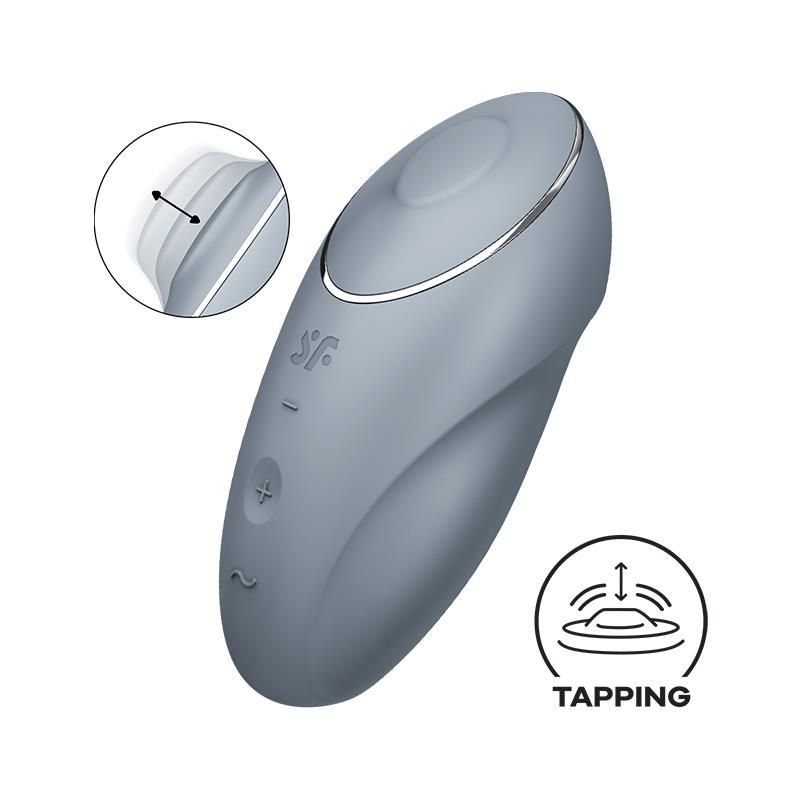 Satisfyer Tap and Climax 1 Vibrator mit Vibration und Tapping (Grau)