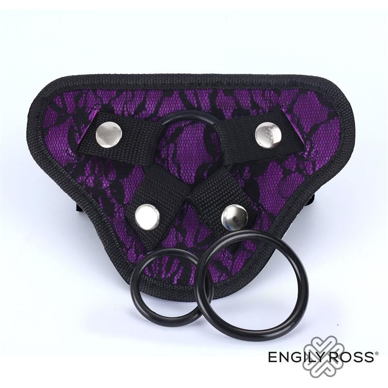 Dildox by Engily Ross Miley universelles verstellbares Harness mit 3 Ringen (Lila)
