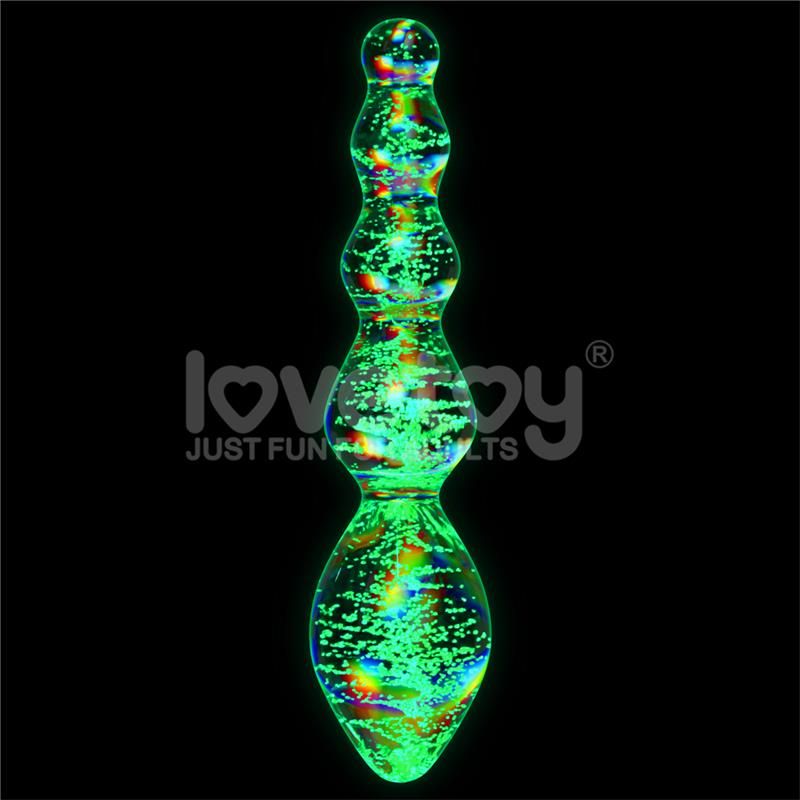Lovetoy Dark Twilight Glasdildo, nachtleuchtend