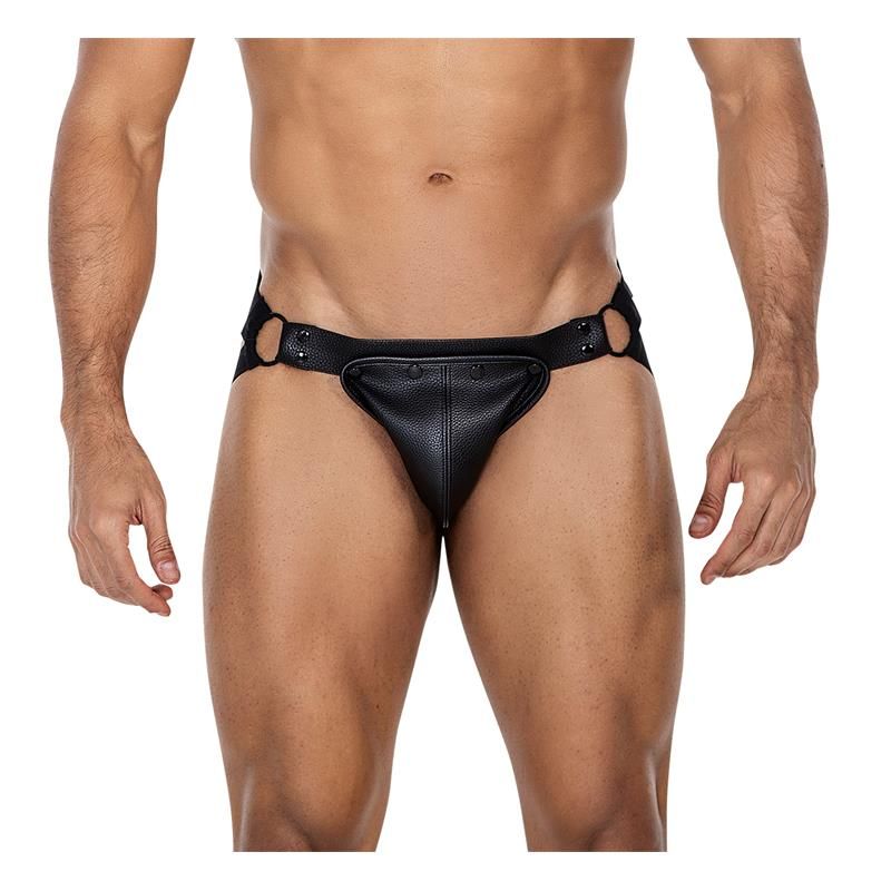 Cut4men JOCKSTR4P02 Jockstrap mit Druckknöpfen (Schwarz)