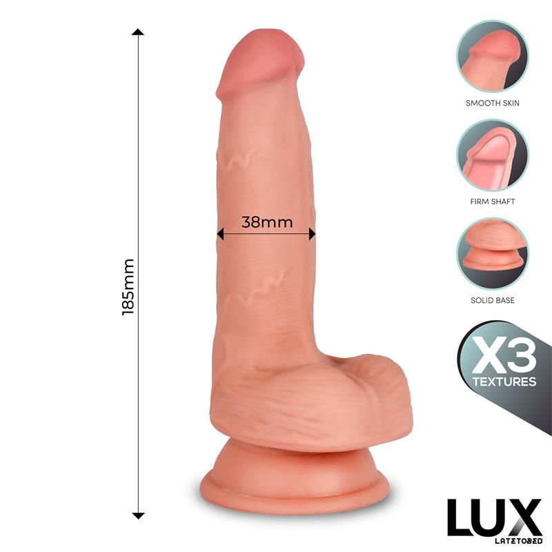 Lux Hans Triple-Density-Dildo mit Hoden 7,2"