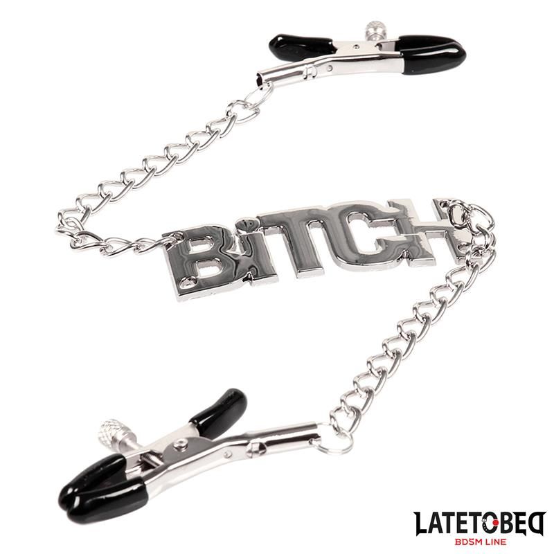 LateToBed Brustwarzenclips mit Bitch