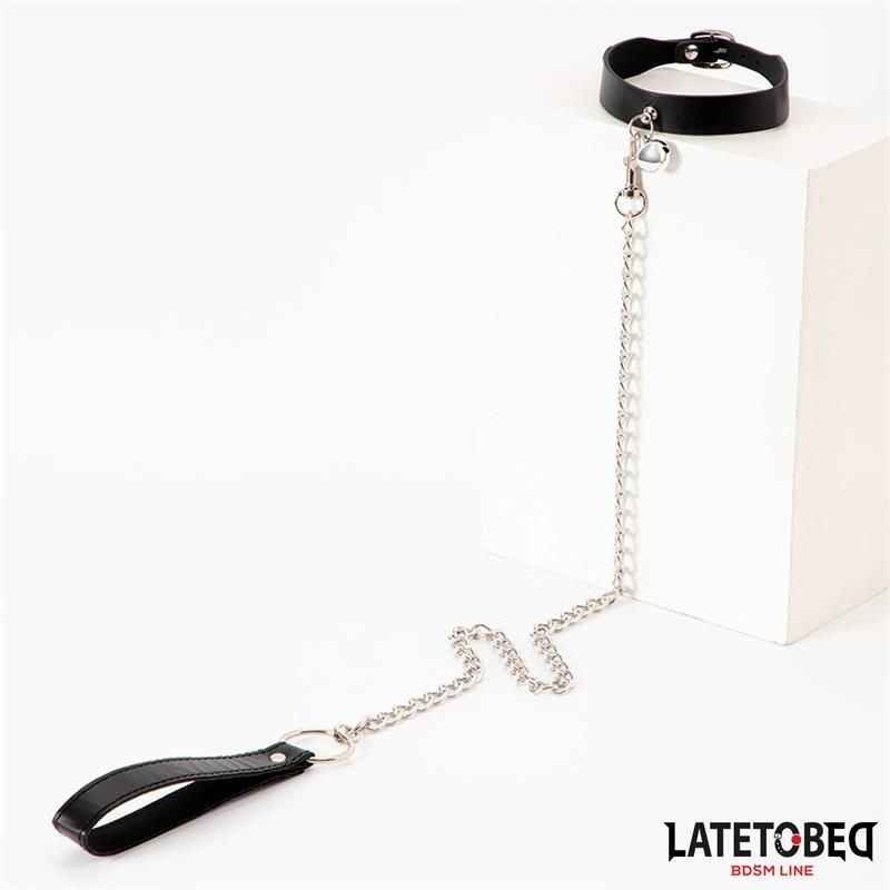 LateToBed Halsband mit Glöckchen und Leine