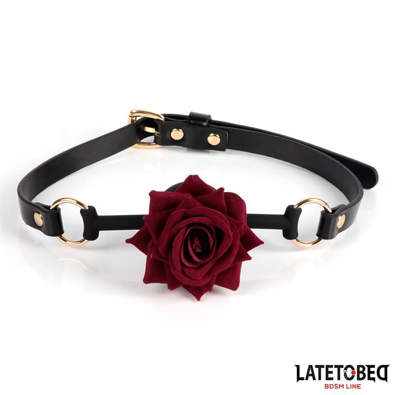 LateToBed Knebel mit goldener Metallrose