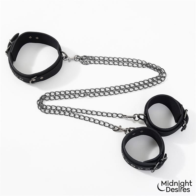 Midnight Desires Halsband und Fußfesseln mit Kette