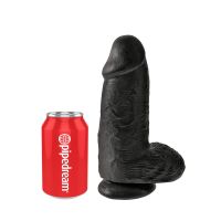 King Cock dicker Dildo mit Hoden 9" (Schwarz), Bild 3