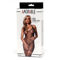 Amorable Netzkleid mit festen Straps (eine Größe)