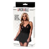 Amorable Babydoll mit Schleife und passendem String