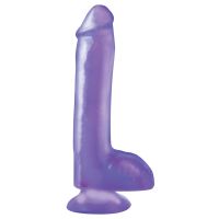Basix Rubber Works Dildo mit Hoden und Saugnapf - Lila