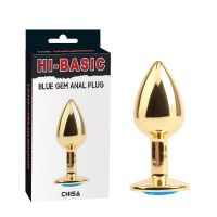 Chisa goldener Buttplug mit blauem Juwel, Bild 2
