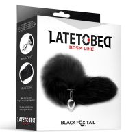 LateToBed Metall-Analplug mit Fuchsschwanz, Velvet Touch 40 cm (Schwarz), Bild 4