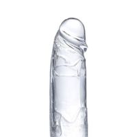 Glazed realistischer Glasdildo mit Hoden 20 cm