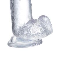 Glazed realistischer Glasdildo mit Hoden 22 cm