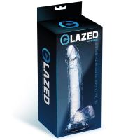 Glazed realistischer Dildo mit Hoden 18 cm, Bild 3