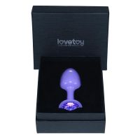 Lovetoy Metall-Analplug lila Rose mit blauem Stein, Bild 2