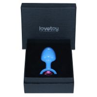 Lovetoy Metall-Analplug blaue Rose mit rosa Schmuckstein, Bild 2