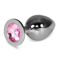 Lovetoy Metall-Analplug RoseBud Classic mit rosa Schmuckstein