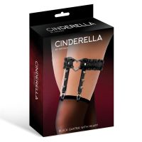 Cinderella Beinband mit Herz und Rüschen, Schwarz, Bild 2
