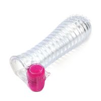 A-Gusto vibrierende Penishülle mit Rippen, transparent