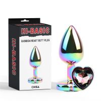 Chisa Rainbow Effect Metall-Analplug mit Herzjuwel, Bild 2