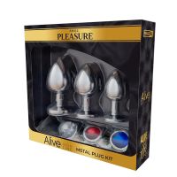 Alive 3er-Set Metall-Analplugs mit Schmuckstein