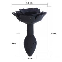 A-Gusto Silikon-Analplug mit Rose (Schwarz), Bild 5