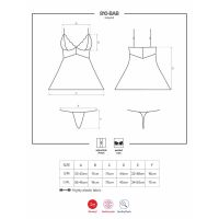Obsessive Babydoll mit String und Blumenspitze (Weiß)