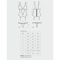Obsessive Emperita Korsett mit Straps und String (Schwarz)