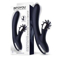 IntoYou Navyspace Vibrator mit rotierenden Zungen (Blau)