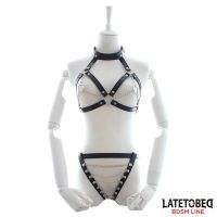 LateToBed Bondage-Set BH und Slip mit Ketten