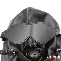 LateToBed Sklavenhaube mit Augenmaske und atmungsaktivem Knebel, Bild 5