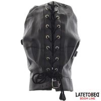 LateToBed Sklavenhaube mit Augenmaske und atmungsaktivem Knebel, Bild 6