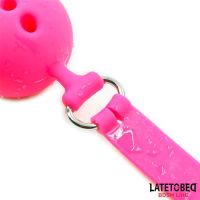 LateToBed atmungsaktiver Silikon-Ballknebel M - 4,5 cm, Bild 5