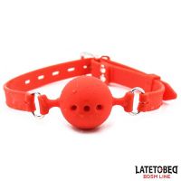 LateToBed atmungsaktiver Silikon-Ballknebel S - 4 cm, Bild 2