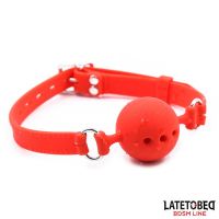 LateToBed atmungsaktiver Silikon-Ballknebel S - 4 cm, Bild 3