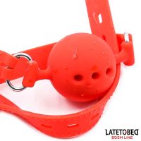 LateToBed atmungsaktiver Silikon-Ballknebel S - 4 cm, Bild 5