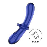 Satisfyer Double Crystal Glasstimulator warm und kalt (Blau)